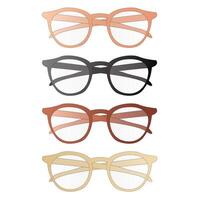 a collection of elegant glasses of different colors vector