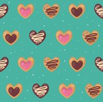 appetizing tasty gingerbread in the form of hearts vector