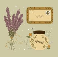vintage set of letter, flowers and decorative vector