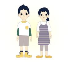 group of children in casual and festive clothes vector