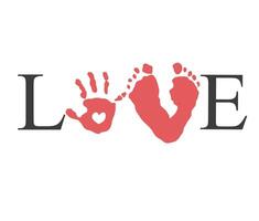 family hand and foot prints. family logo vector