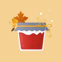 fragrant ripe apples. autumn smell of apples and jam. apple jam vector