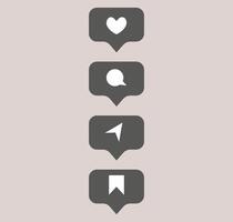 icons for social media posts. frames and symbols in gentle shades vector