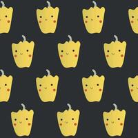 print in the form of yellow pepper on a dark background. wallpaper or background vector