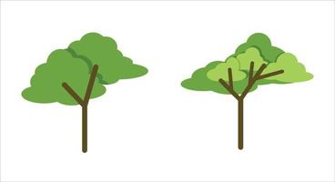 flat cartoon trees isolated design. bundle set vector