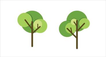 dibujo de árbol simple en diseño plano vector