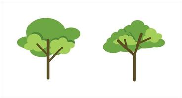 flat cartoon trees isolated design. bundle set vector
