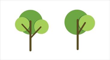 dibujo de árbol simple en diseño plano vector