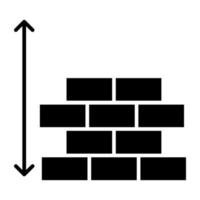 icono de descarga premium de medición de pared vector