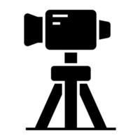 Premium download icon of tripod camera vector