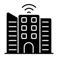 A trendy design icon of smart building vector