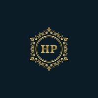 Letter HP logo with Luxury Gold template. Elegance logo vector template.