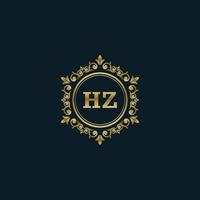 Letter HZ logo with Luxury Gold template. Elegance logo vector template.