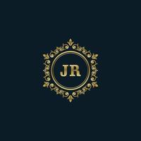 Letter JR logo with Luxury Gold template. Elegance logo vector template.