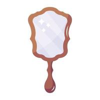 An icon of hand mirror flat vector