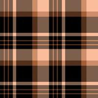 Seamless pattern in black, light brown and beige colors for plaid, fabric, textile, clothes, tablecloth and other things. Vector image.