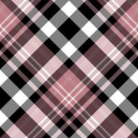 Seamless pattern in black, white, discreet pink colors for plaid, fabric, textile, clothes, tablecloth and other things. Vector image. 2