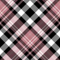 Seamless pattern in black, white, discreet pink colors for plaid, fabric, textile, clothes, tablecloth and other things. Vector image. 2