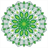 Green color and stylish mandala. vector