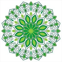 Green color and stylish mandala. vector