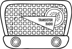 radio transistor retro receptor técnica icono símbolo vector