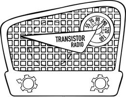 radio transistor retro receptor técnica icono símbolo vector