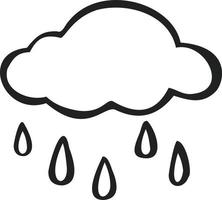 Rain cloud icon, line nexf. Vector illustration.