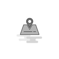 Location Web Icon Flat Line Filled Gray Icon Vector