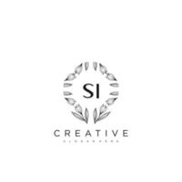 SI Initial Letter Flower Logo Template Vector premium vector art