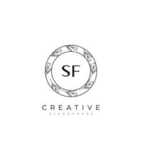 SF Initial Letter Flower Logo Template Vector premium vector art