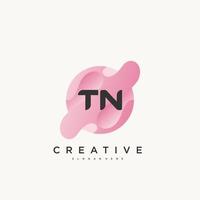 TN Initial Letter Colorful logo icon design template elements Vector