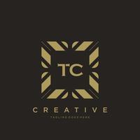 TC initial letter luxury ornament monogram logo template vector