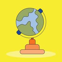 a globe isolated yellow background vector