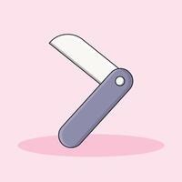 a pocket knife isolated on soft pink background vector