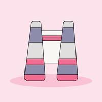 a binoculars isolated on soft pink background vector