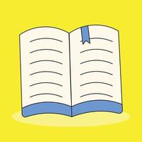 un libro aislado fondo amarillo vector