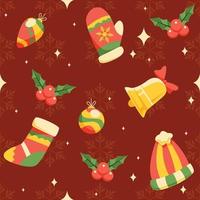 Seamless Pattern of Colorful Christmas Elements vector