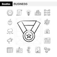 Business Hand Drawn Icon for Web Print and Mobile UXUI Kit Such as Business Time Clock Timer File Work Business Document Pictogram Pack Vector