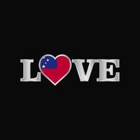 Love typography with Samoa flag design vector