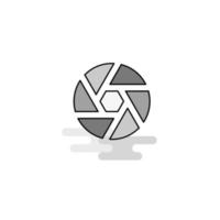 Camera shutter Web Icon Flat Line Filled Gray Icon Vector