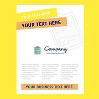 Check list Title Page Design for Company profile annual report presentations leaflet Brochure Vector Background