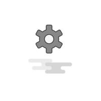 Setting gear Web Icon Flat Line Filled Gray Icon Vector