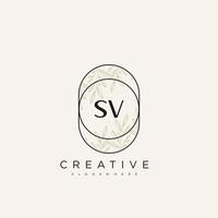 SV Initial Letter Flower Logo Template Vector premium vector art