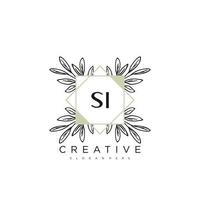 SI Initial Letter Flower Logo Template Vector premium vector art