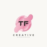 TF Initial Letter Colorful logo icon design template elements Vector