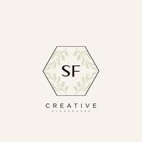 SF Initial Letter Flower Logo Template Vector premium vector art