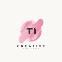 TI Initial Letter Colorful logo icon design template elements Vector