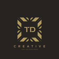 TD initial letter luxury ornament monogram logo template vector