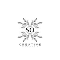 SQ Initial Letter Flower Logo Template Vector premium vector art