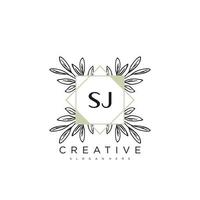SJ Initial Letter Flower Logo Template Vector premium vector art